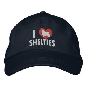I Liebe Shelties Dark Bestickte Kappe