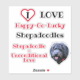 I Liebe Shepadoodles Doodle Doodle Dog Aufkleber