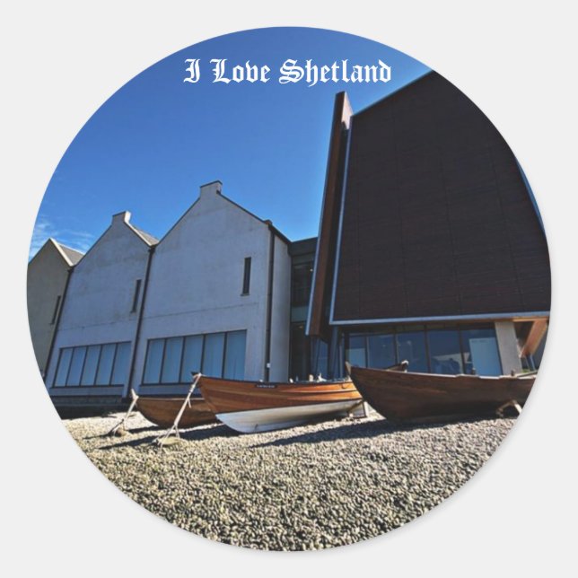 I Liebe Shetland Runder Aufkleber (Vorderseite)