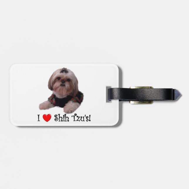 I Liebe Shih Tzu Gepäckanhänger (Rückseite horizontal)