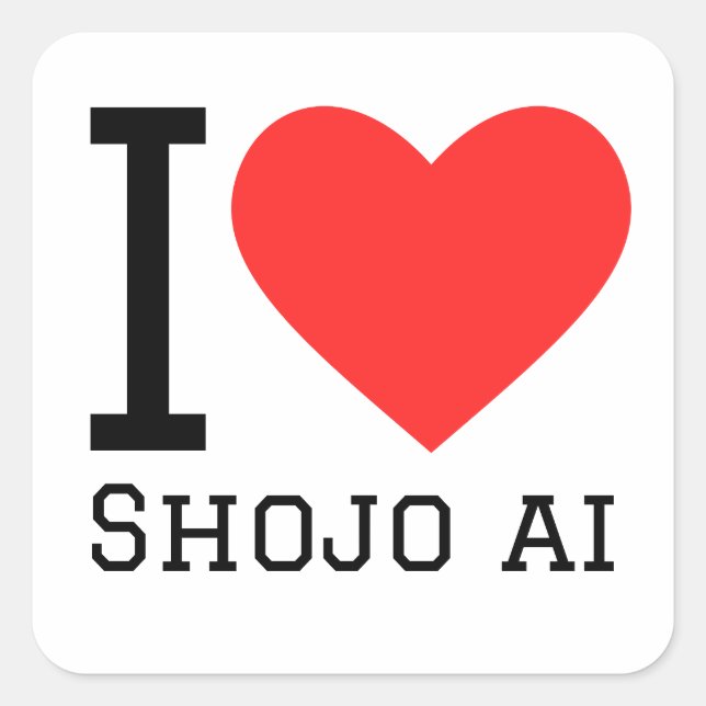 I Liebe Shojo ai Quadratischer Aufkleber (Vorderseite)