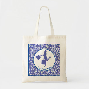 I Liebe Shopping farbenfrohe Blumenmuster Tragetasche
