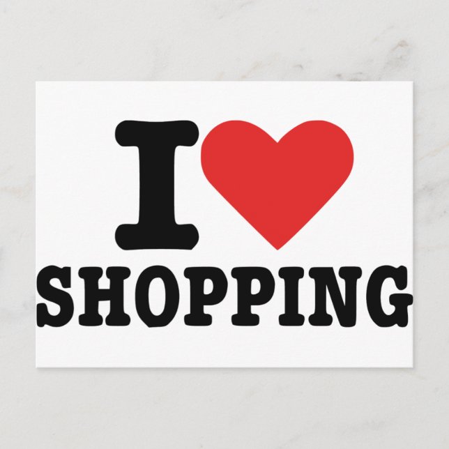 I Liebe Shopping Postkarte (Vorderseite)