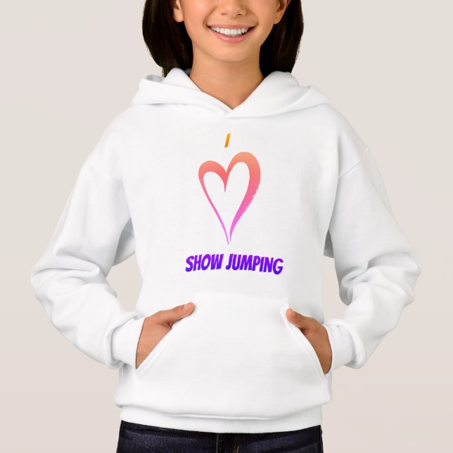 I Liebe Show Jumping - Kids Pullover Hoodie (Vorderseite)