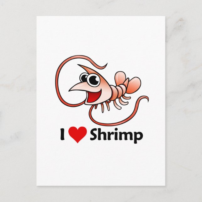 I Liebe Shrimp Postkarte (Vorderseite)