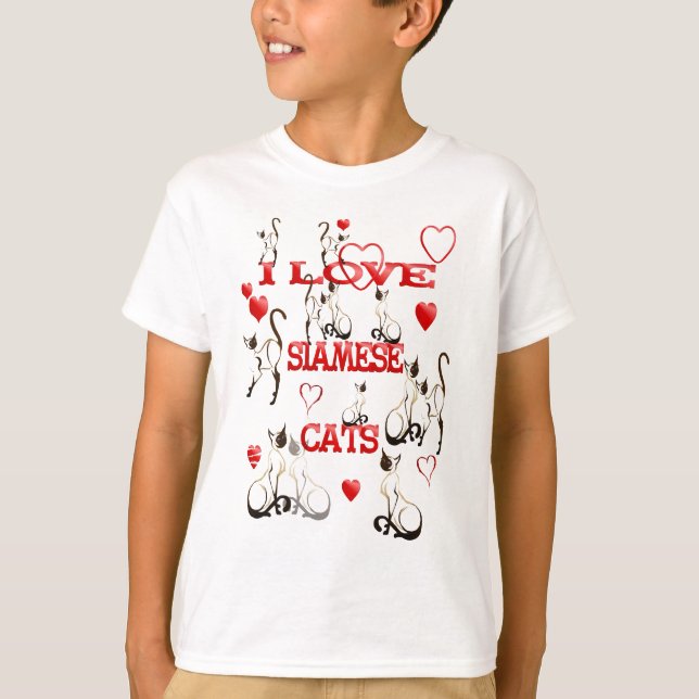 I LIEBE SIAMESE CATS T - SHIRT (Vorderseite)