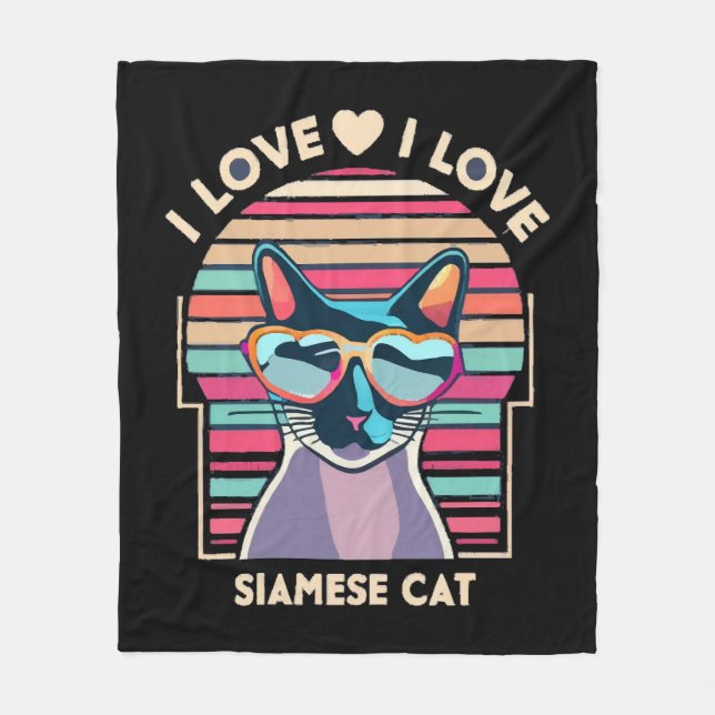 I Liebe Siamkatze Fleecedecke (Vorderseite)