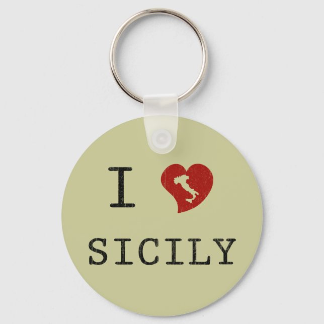 I Liebe Sicily Schlüsselanhänger (Vorderseite)