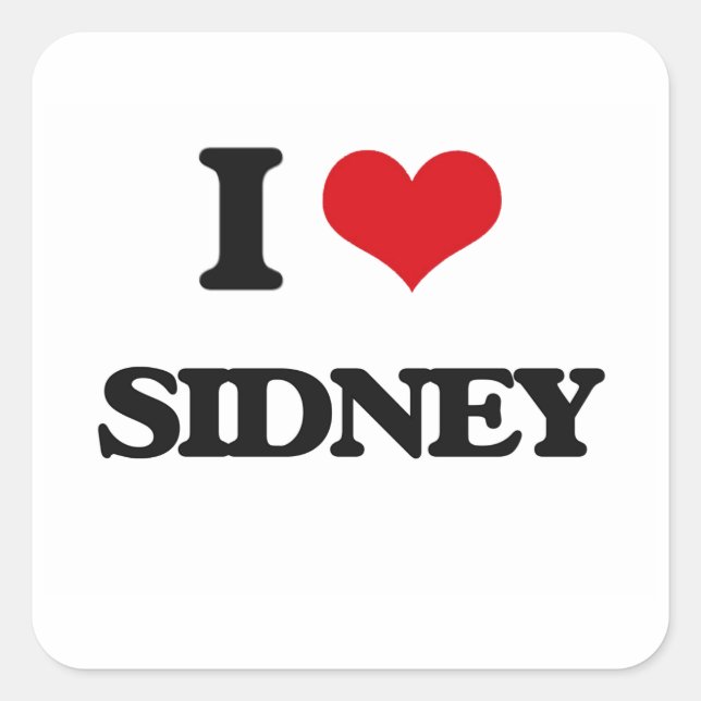 I Liebe Sidney Quadratischer Aufkleber (Vorderseite)