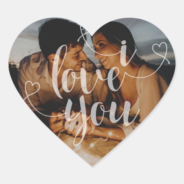 I Liebe Sie benutzerdefinierten Foto 20PCS-Heart S Herz-Aufkleber (Vorderseite)