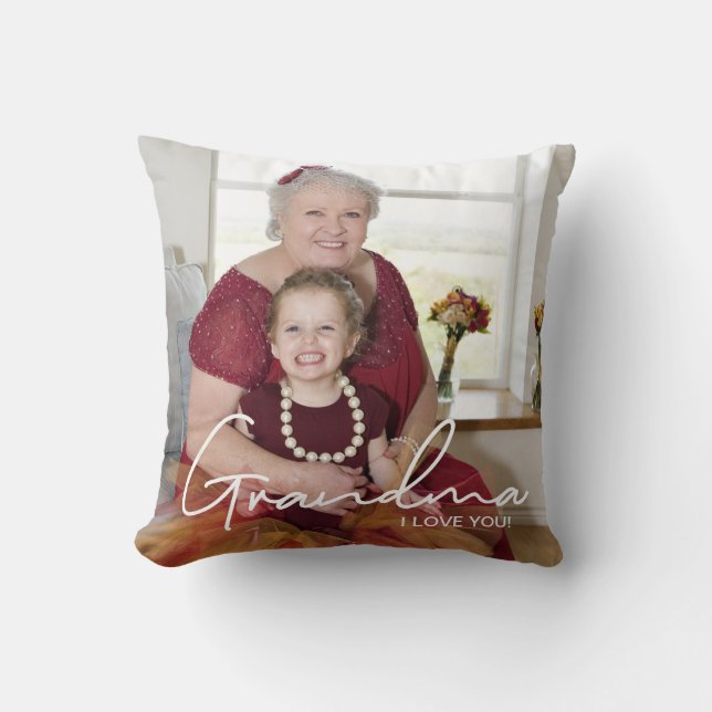 I Liebe Sie Custom Foto Personalisiert Oma Kissen (Vorderseite)