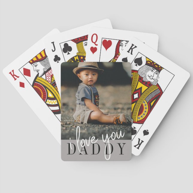 I Liebe Sie Daddy Custom Foto Spielkarten (Rückseite)