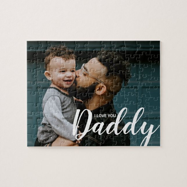 I Liebe Sie Daddy Modern Type Custom Foto (Horizontal)