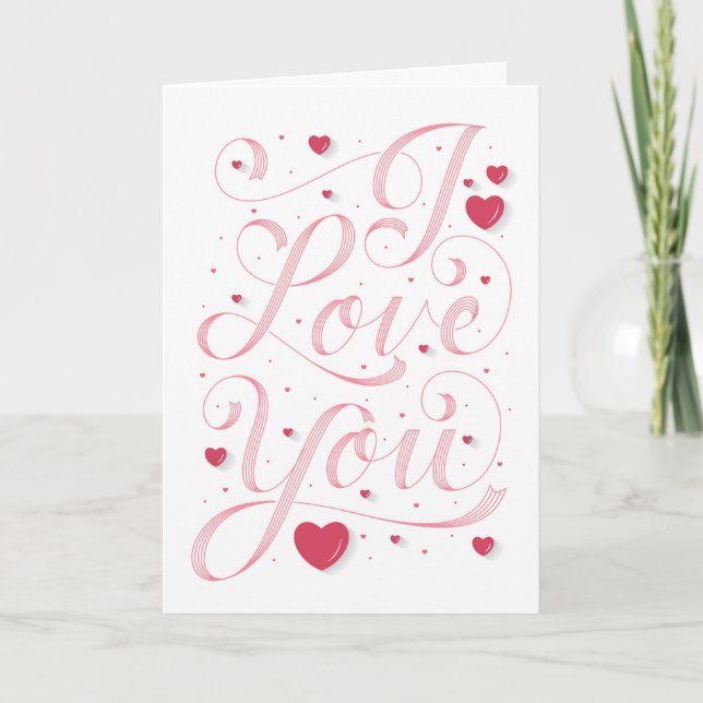 I LIEBE SIE/die Karte des gefalteten Valentines (Vorderseite)