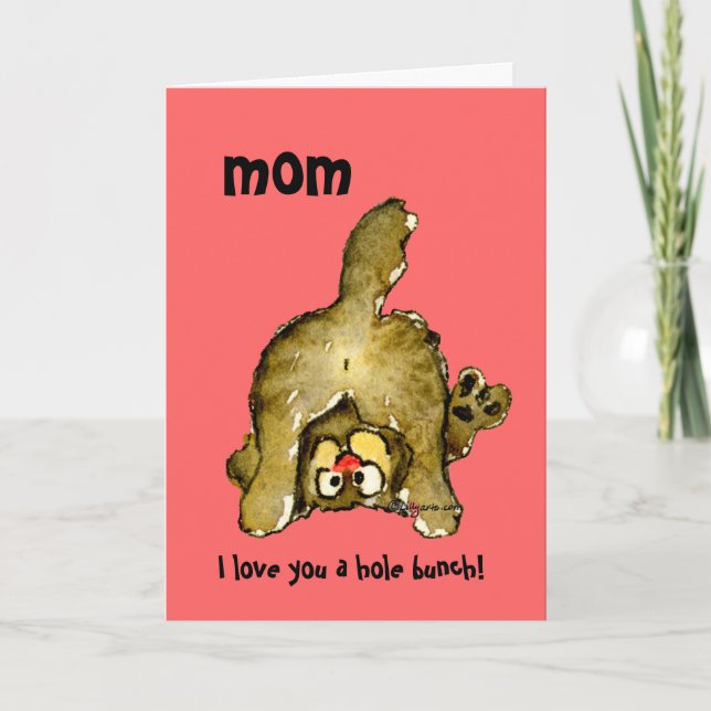 I Liebe Sie eine Loch-Bündel-Mama-Katzen-Karte Karte (Vorderseite)