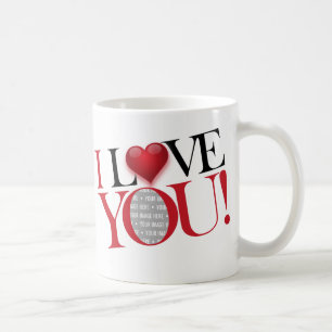 I Liebe Sie, Fotoschablone - besonders angefertigt Kaffeetasse