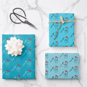 I Liebe Sie - Gebärdensprache - Gehörhaftes Bewuss Geschenkpapier Set