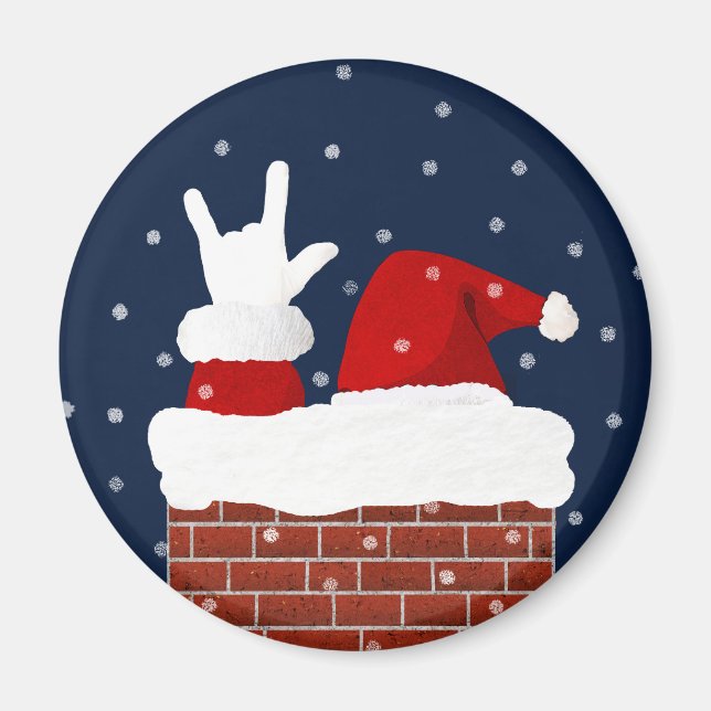 I Liebe Sie Handform ASL Weihnachtsmagnet Magnet (Vorne)