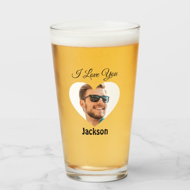 I Liebe Sie Herz personalisieren Glas (Vorne (Gefüllt))