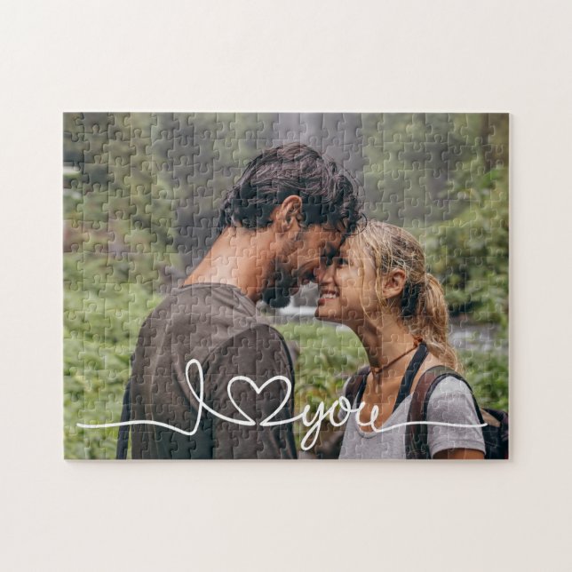 I Liebe Sie in White Script mit Herz Custom (Horizontal)