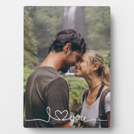 I Liebe Sie in White Script mit Herz Custom Fotoplatte