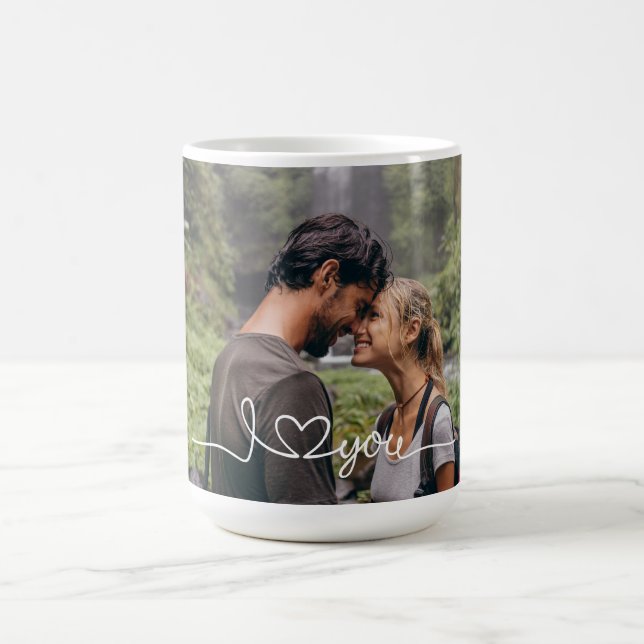I Liebe Sie in White Script mit Herz Custom Kaffeetasse (Mittel)