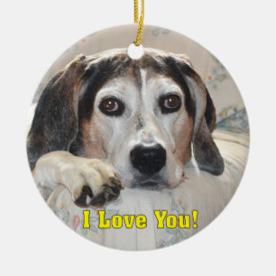 I Liebe Sie! Jagdhund Keramikornament