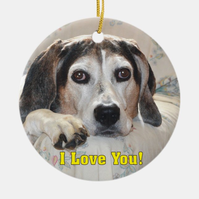 I Liebe Sie! Jagdhund Keramikornament (Vorne)