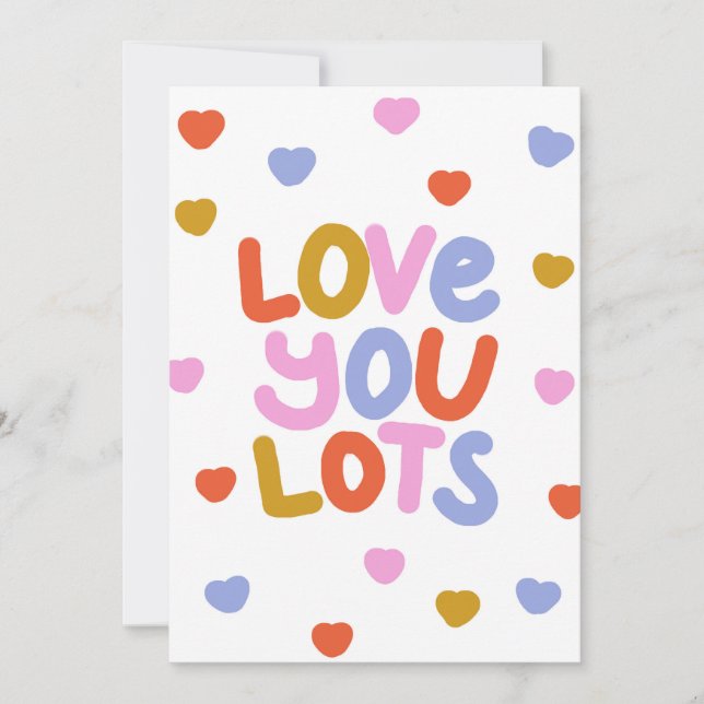 I Liebe Sie Jubiläumsfeier Valentinstag-Flachkarte Ankündigung (Vorderseite)
