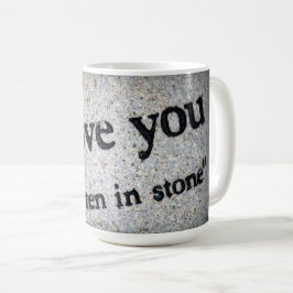 I Liebe Sie Kaffee-Tasse, geschrieben in Stein Kaffeetasse
