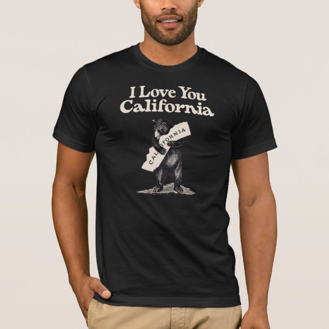 I Liebe Sie Kalifornien-feste Umarmung T-Shirt (Vorderseite)