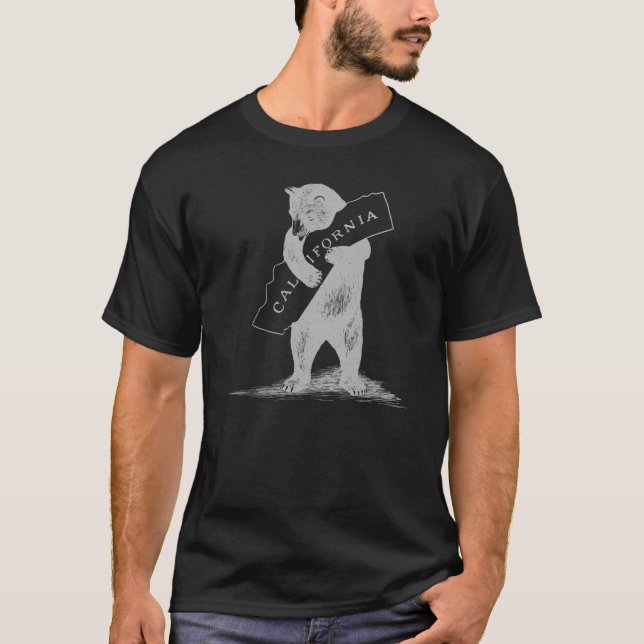I Liebe Sie Kalifornien--Schwarzes und Silber T-Shirt (Vorderseite)