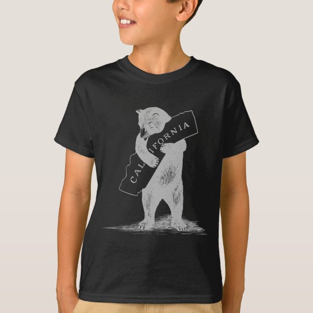 I Liebe Sie Kalifornien--Schwarzes und Silber T-Shirt (Vorderseite)