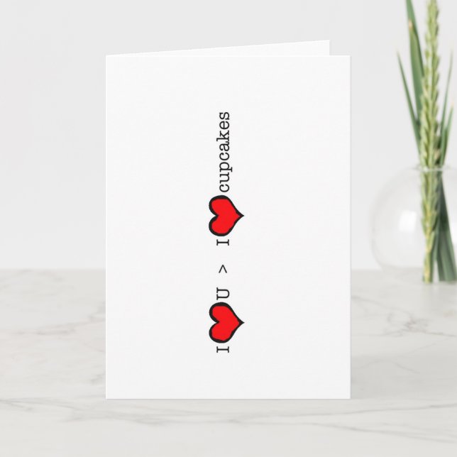 I Liebe Sie > Karte kleine Kuchenvalentines Tages (Vorderseite)