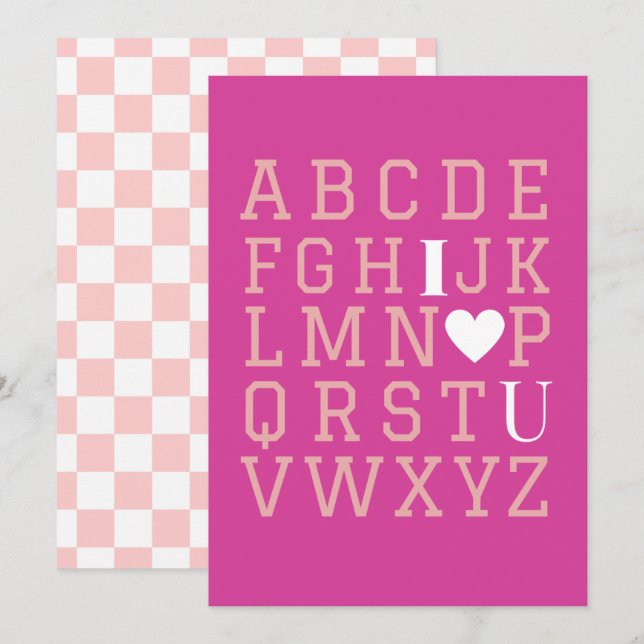 i Liebe Sie Karte | Valentinkarte (Vorne/Hinten)