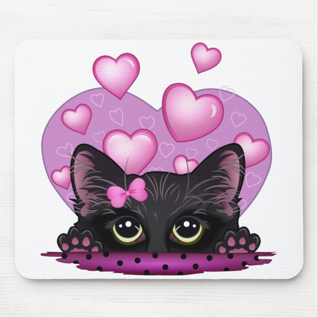 I Liebe Sie Kätzchen-Mausunterlage Mousepad (Vorne)
