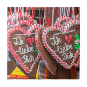I Liebe Sie Lebkuchen-Herzen am Feiertag Fliese