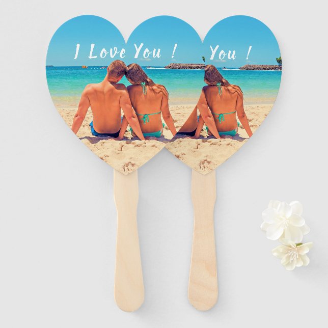 I Liebe Sie - Liebe Hand Fan - Benutzerdefiniertes Fächer (Vorne und Hinten)