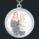 I Liebe Sie Mama-Foto-Mitteilungs-Halskette Versilberte Kette<br><div class="desc">Hängende "Mama-,  i-Liebe Sie heute,  morgen und immer" 
Es ist eine große Mutter des Bräutigams oder Mutter des personalisierten Geschenks der Braut mit Hochzeitsdatum und Namens- oder einfachem Andenken der Mutter Tages.</div>