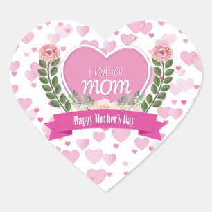 I Liebe Sie Mama - Herzaufkleber Herz-Aufkleber