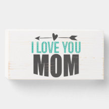 I Liebe Sie Mama Holzkasten-Zeichen