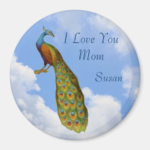 I Liebe Sie Mama Pfau anpassen Magnet