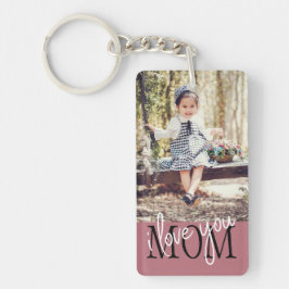 I Liebe Sie Mama Rose Gold Custom Foto Schlüsselanhänger
