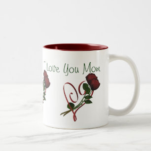 I Liebe Sie Mama-Rosen-Herz-Kaffee-Tasse Zweifarbige Tasse