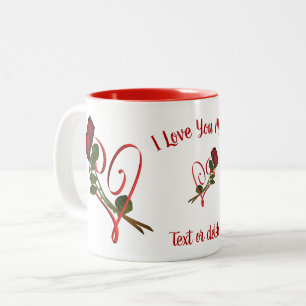 I Liebe Sie Mama Rote Rosen Herz Personalisiert Zweifarbige Tasse