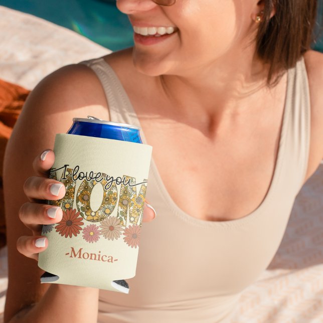 i Liebe Sie Mama Vintage Blume Dosenkühler (i love you Mom vintage flowers Can Cooler)