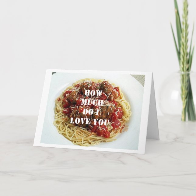 ***I LIEBE SIE MEHR ALS PASTA*** ITALIENISCHE LIEB KARTE (Vorderseite)