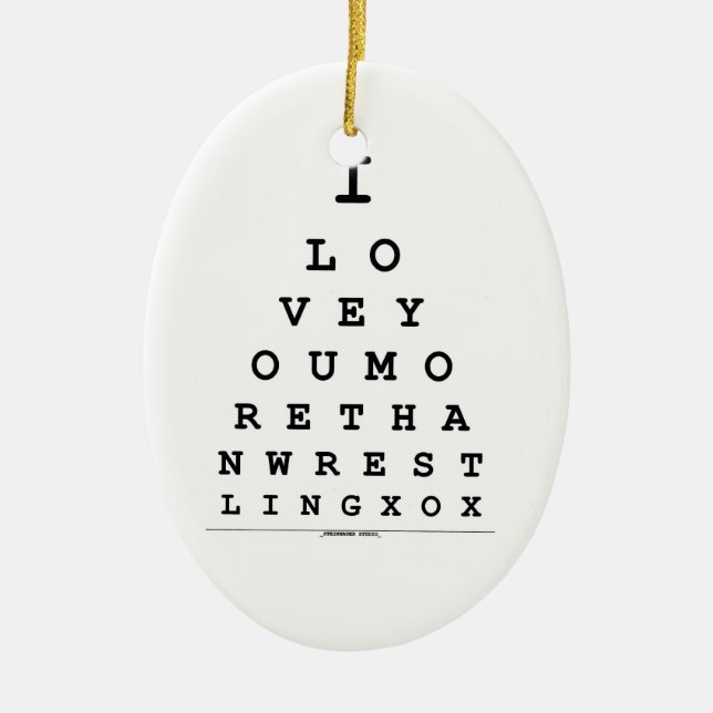 I Liebe Sie mehr als Wrestling-Verzierung Keramik Ornament (Vorne)