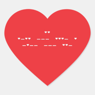 I Liebe Sie Morse Code Herz-Aufkleber