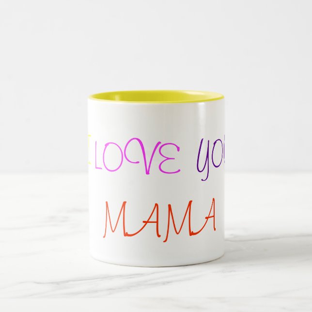 I, LIEBE, SIE, MUTTER ZWEIFARBIGE TASSE (Mittel)